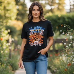 91-Black Graphic Short Sleeve Tee